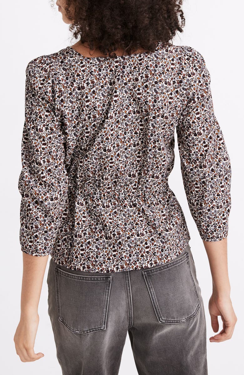 Madewell Button Front Peplum Corduroy Top, Alternate, color,