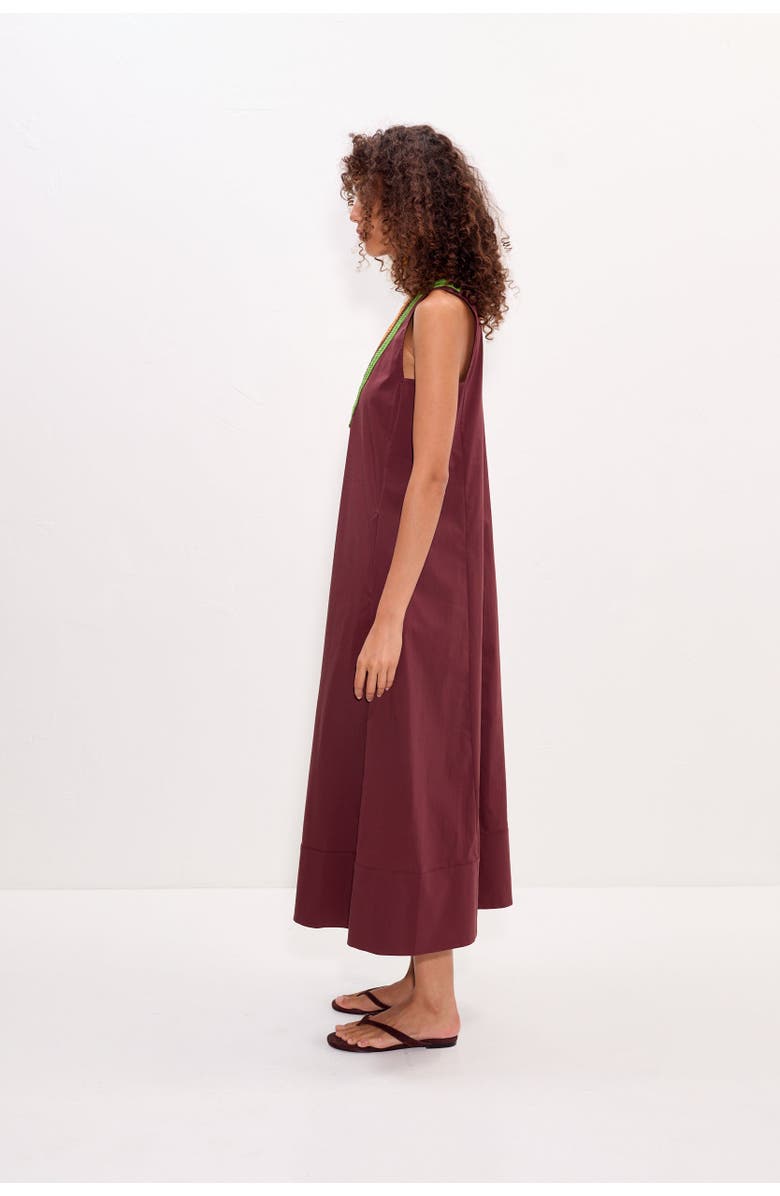 SIMONMILLER Mar Crochet Poplin Midi Dress, Alternate, color, Choco Brown