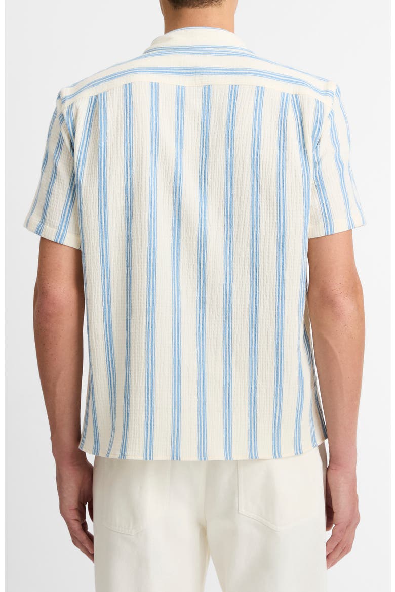 Cabana Stripe Stretch Cotton Camp Shirt, Alternate, color, BLANCO/CABO BLUE