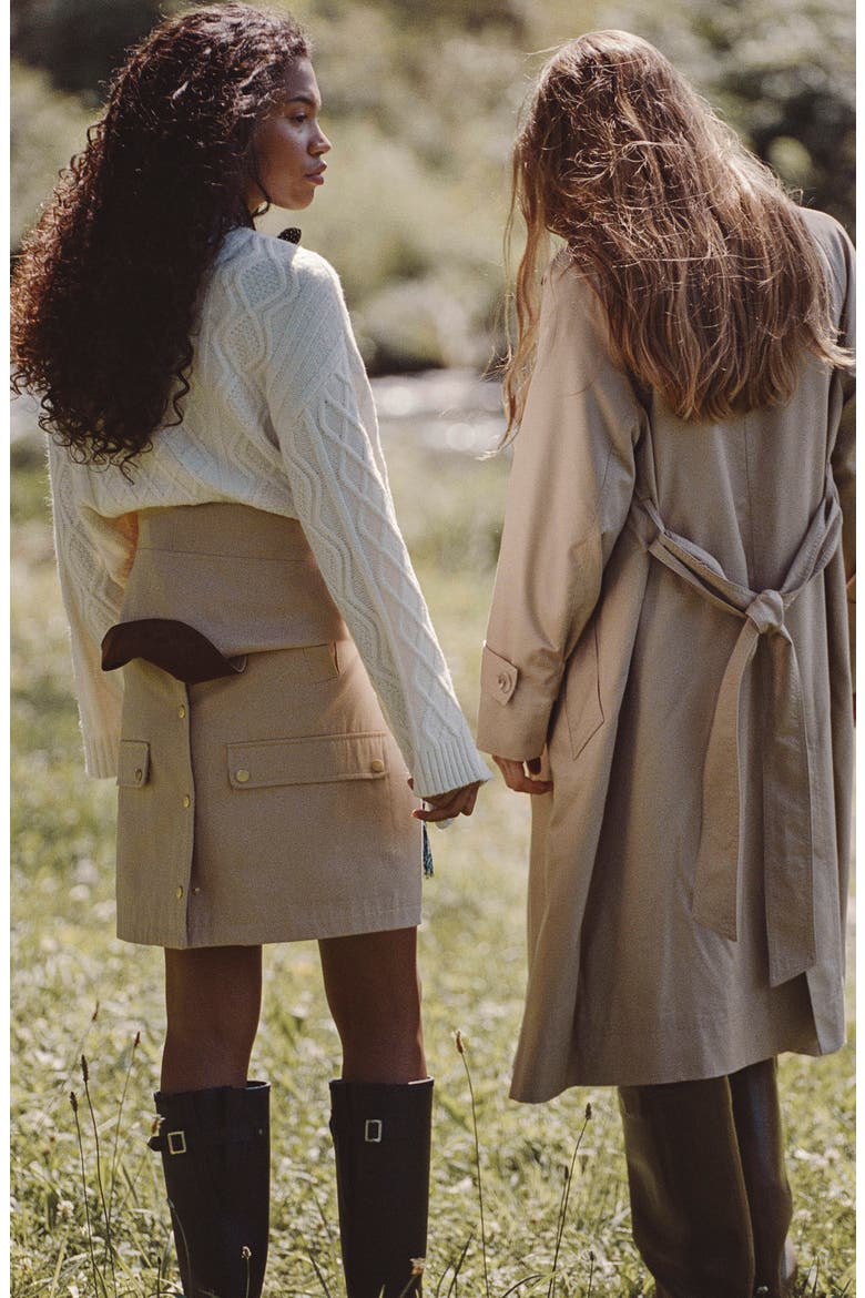 Relaxed Raglan Trench Coat, Alternate, color, OAK BARREL