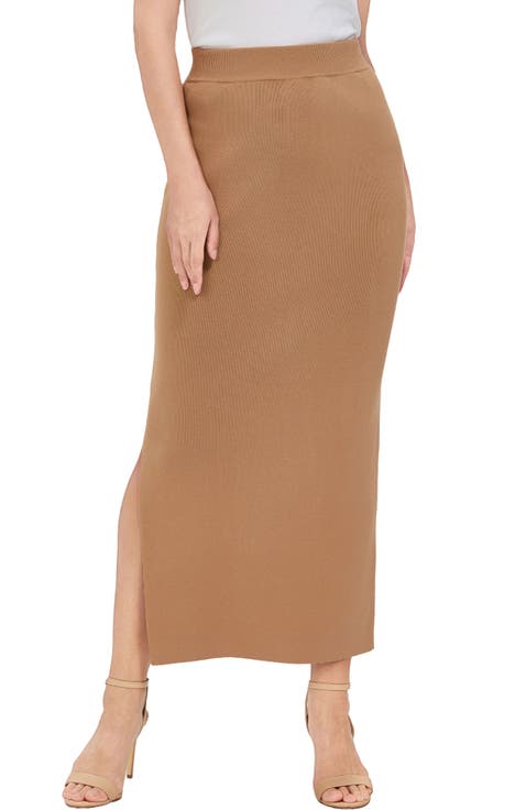 Women's Side Slit Knit Maxi Skirt