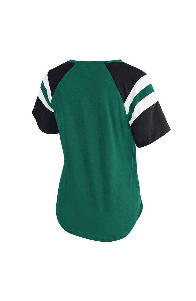 STARTER Women's Starter  Green New York Jets Game On Notch Neck Raglan T-Shirt, Alternate, color, 