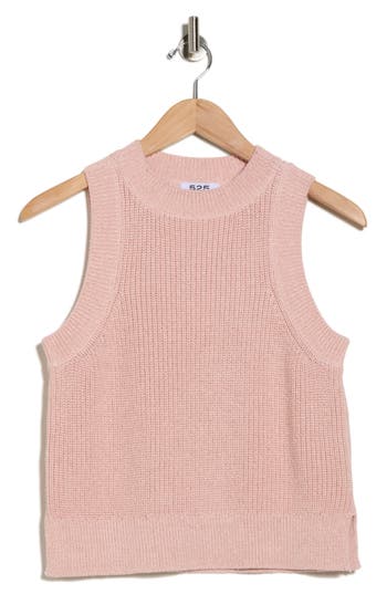 525 Demi Metallic Sleeveless Sweater In Pink