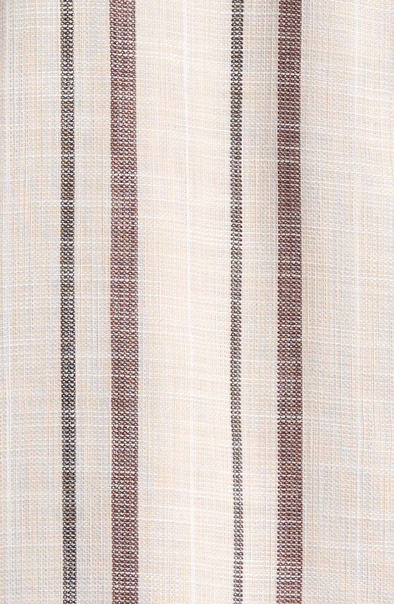 PacSun Kids' Stripe Cotton Camp Shirt, Alternate, color, Brown