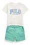 Logo Embroidered Cotton Graphic T-Shirt & Shorts Set