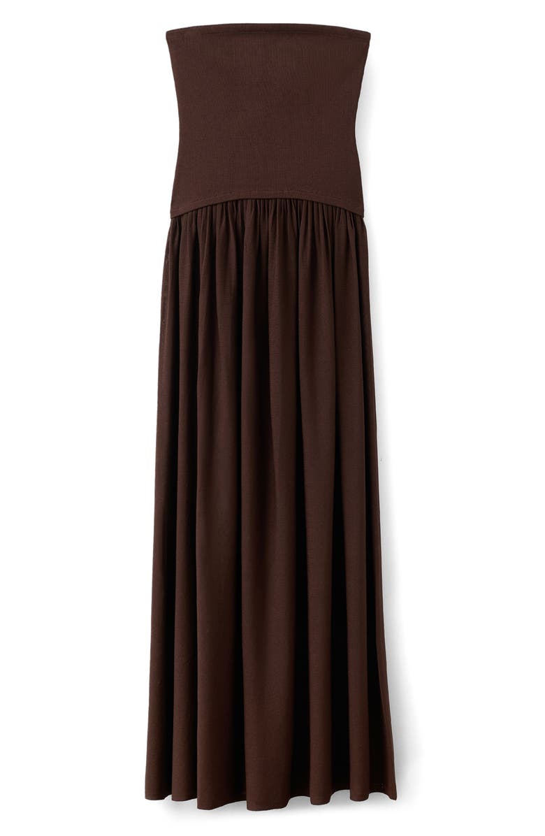 MANGO Strapless Drop Waist Maxi Dress, Alternate, color, 