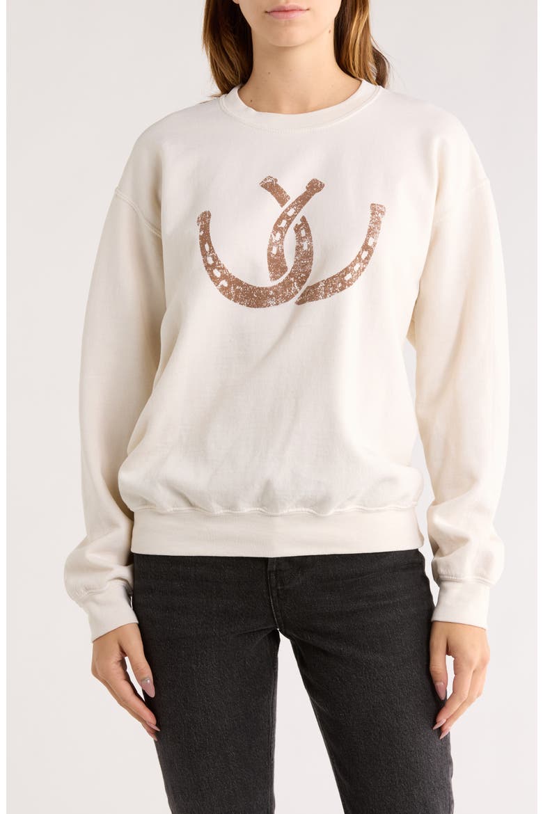 Double Horseshoes Graphic Sweatshirt, Main, color, IVORY