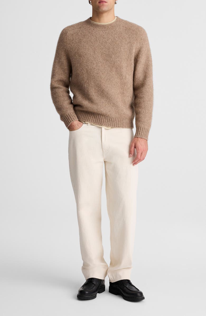 Madewell Crewneck Sweater, Alternate, color, Heather Brown