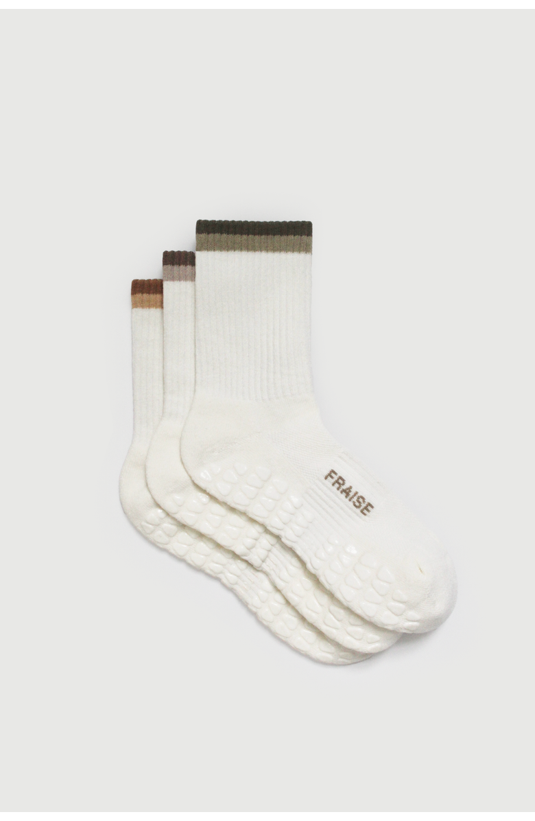 Fraise The Harvest Set Grip Socks, Main, color, Cypress/Malt/Brulee