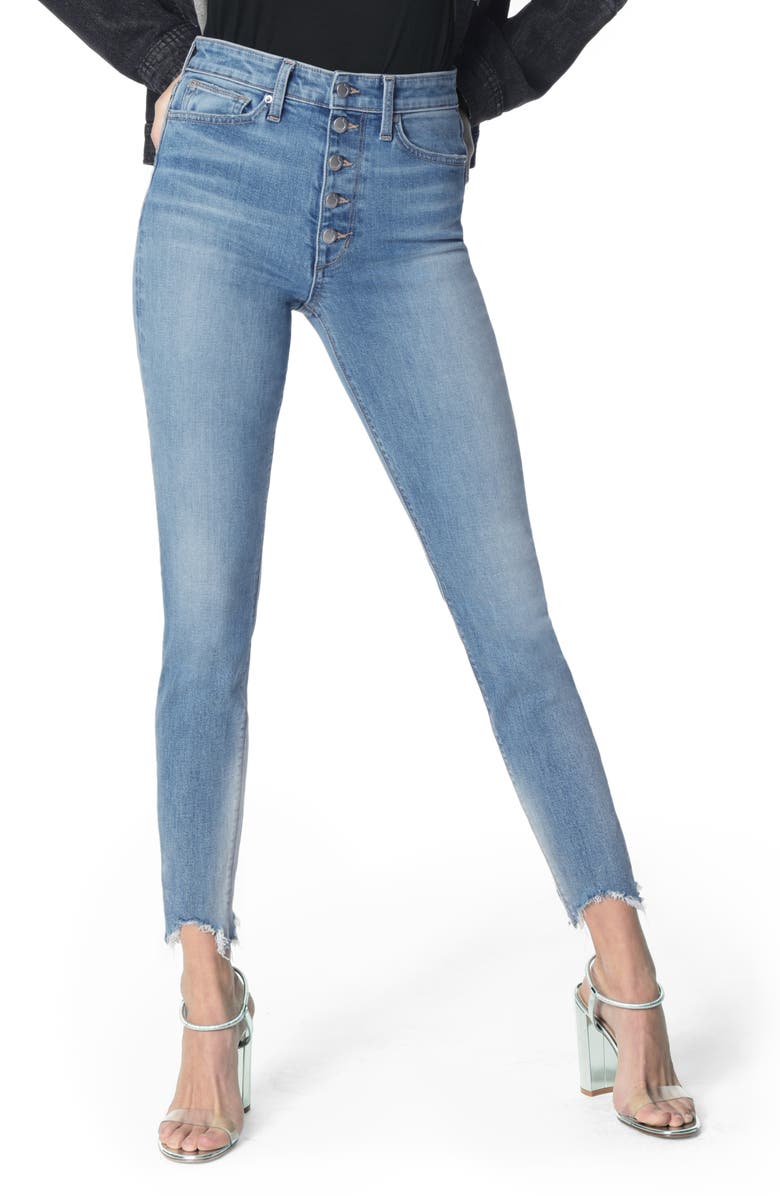 Joe's The Bella Chewed Hem Button Fly Ankle Skinny Jeans, Main, color,