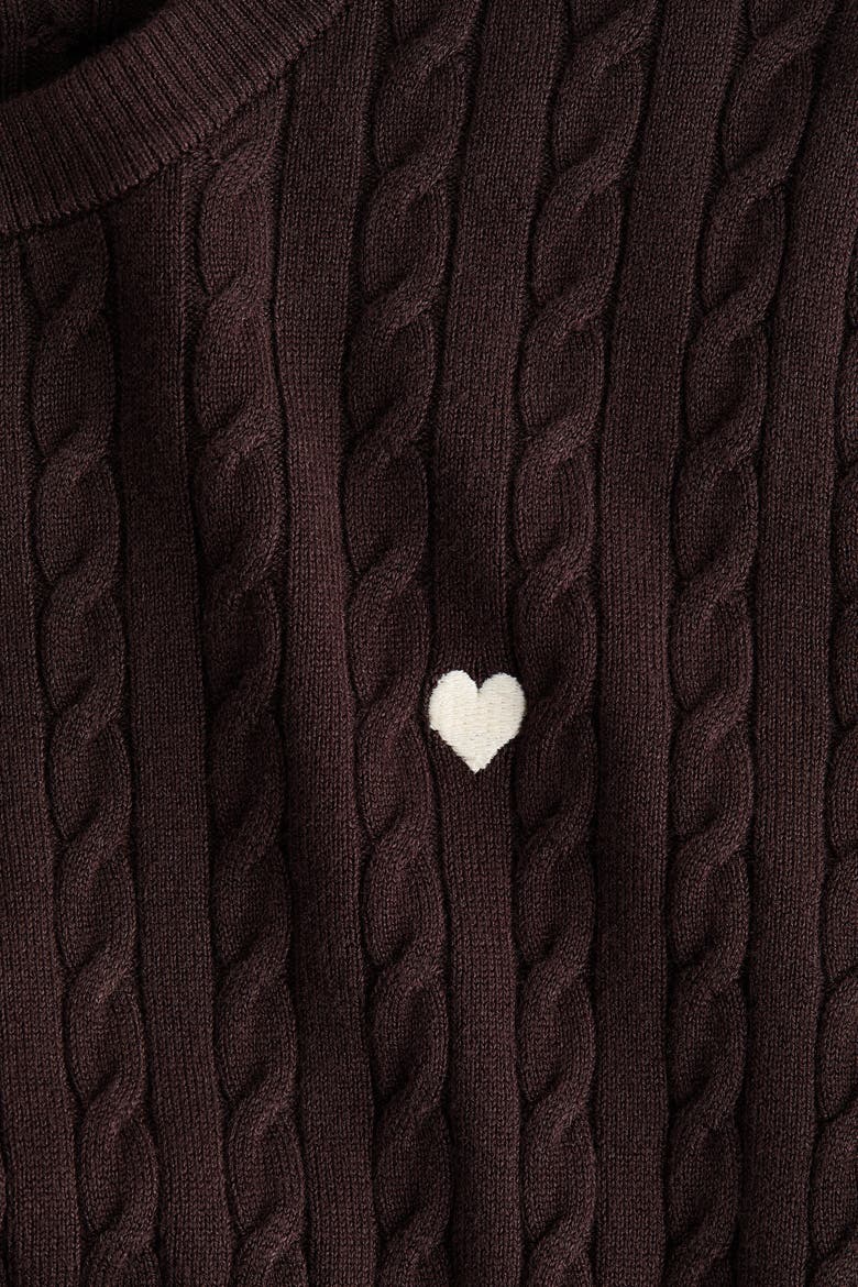 Cable-knit Jumper, Alternate, color, Dark brown