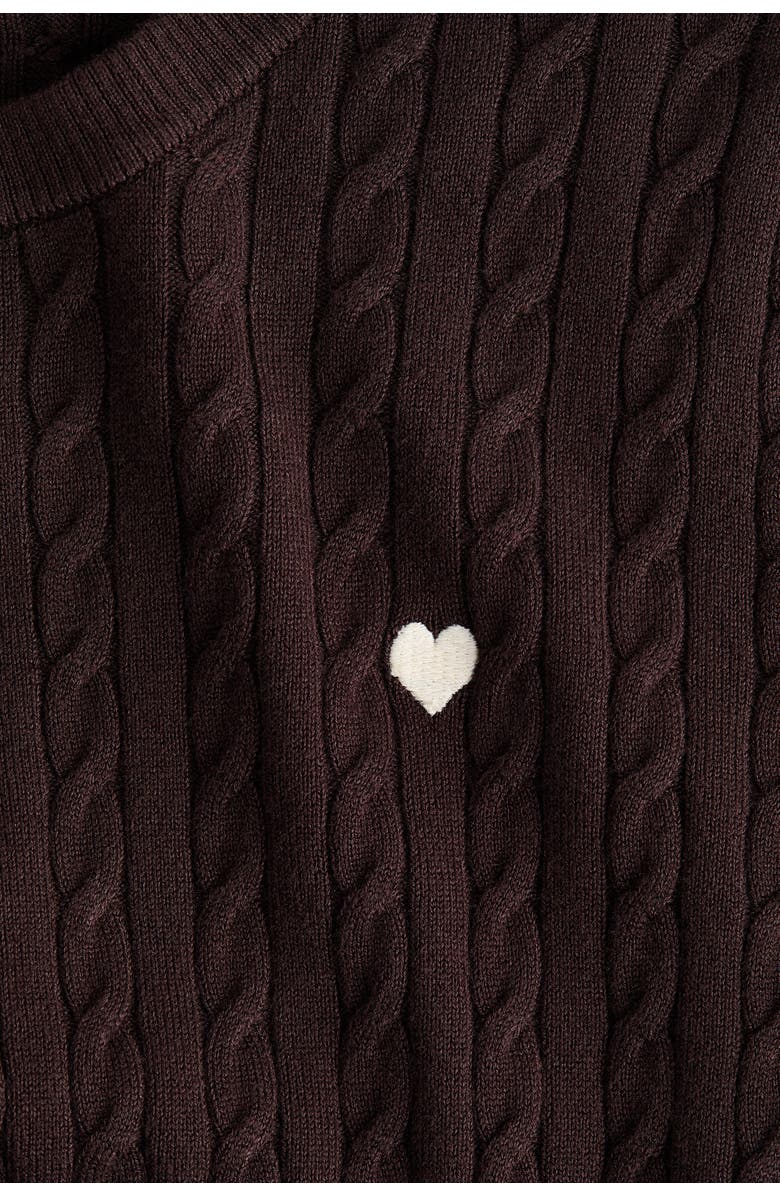 H&M Cable-knit Jumper, Alternate, color, Dark Brown