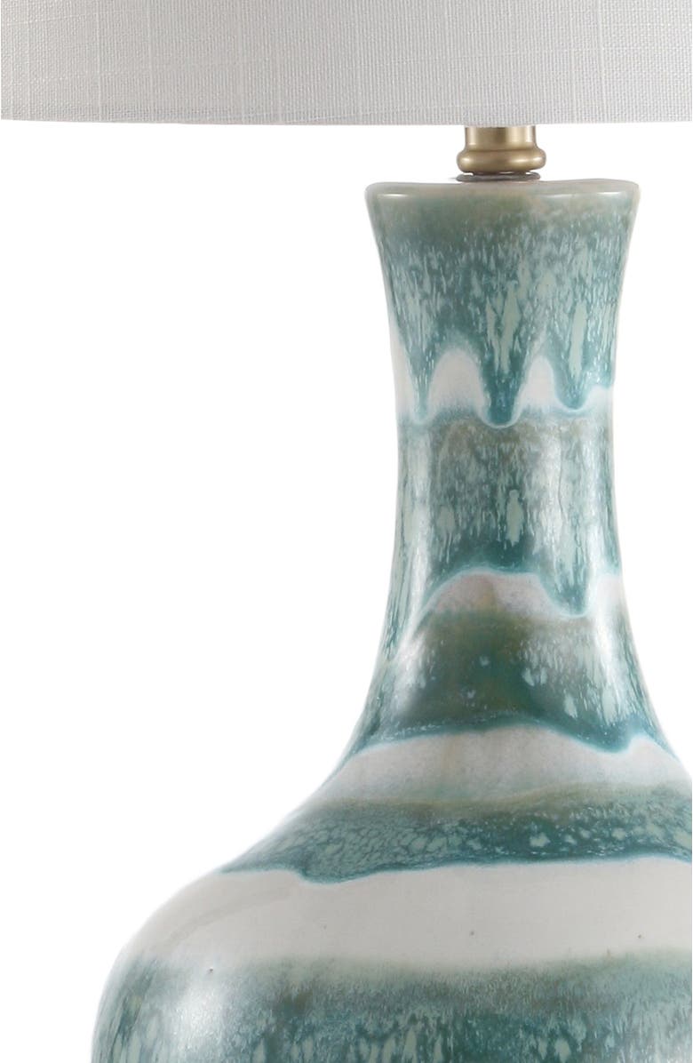 JONATHAN Y Tucker 30.5" Ceramic/Metal LED Table Lamp, Alternate, color, Green/White