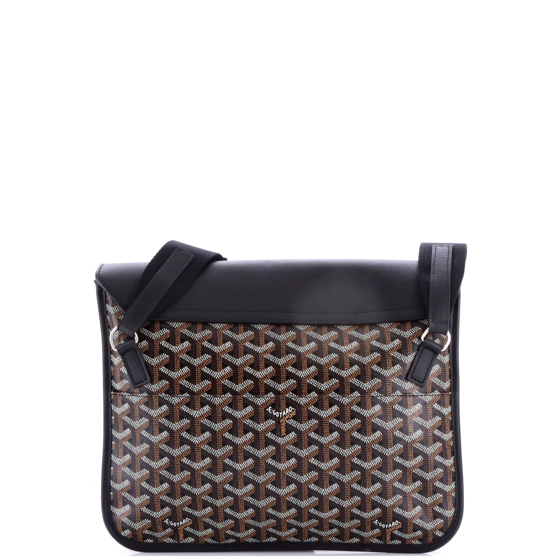 Pre-Owned Goyard Coursier Messenger Bag Coated Canvas and Leather, Alternate, color, Black