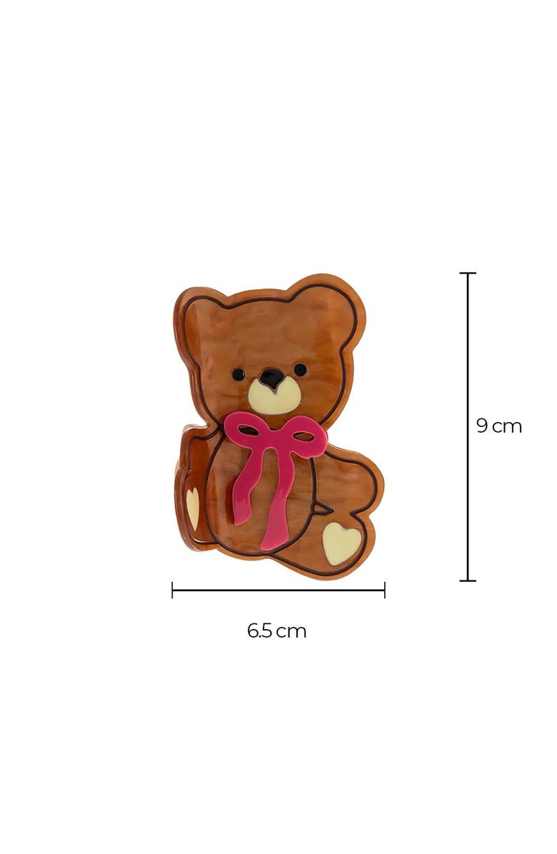 BY ADINA EDEN Honey Bear Bow Claw Clip, Alternate, color, Pink/Brown