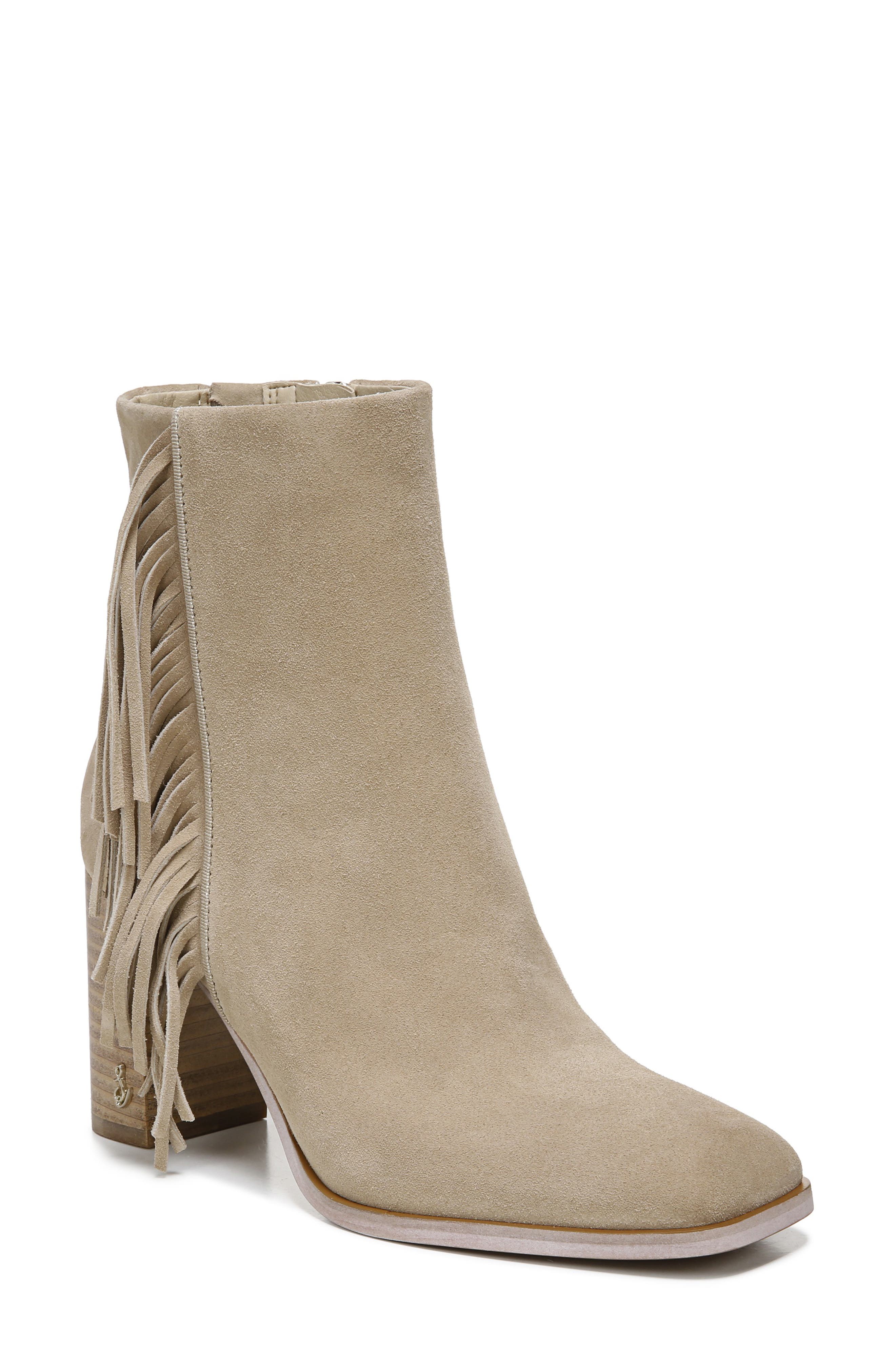 Ona Fringe Bootie, Main, color, SESAME