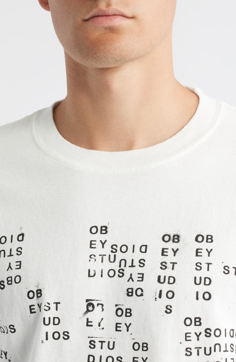 Obey Studios Stamp Graphic T-Shirt, Alternate, color, Pigment Vintage White