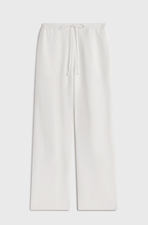 Almina Concept Front Tie Linen Pants In White