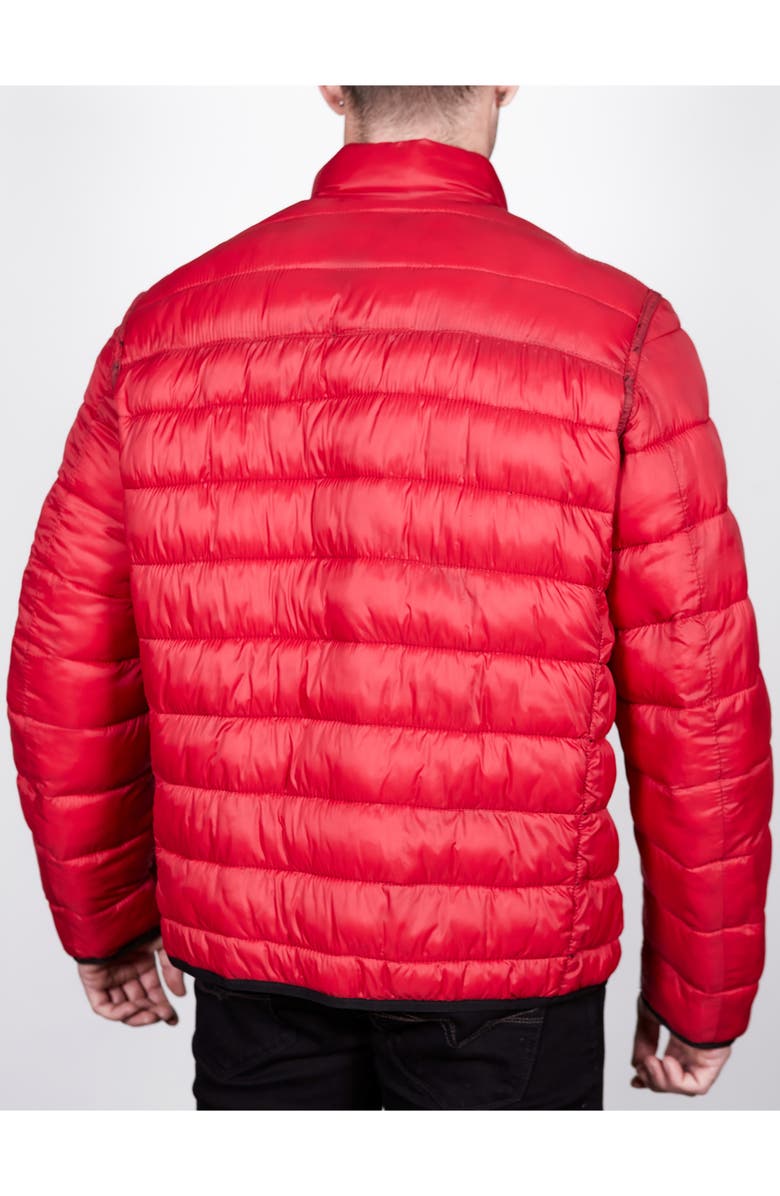 Missani Le Collezioni Reversible Leather Puffer Jacket, Alternate, color, Black/ Red