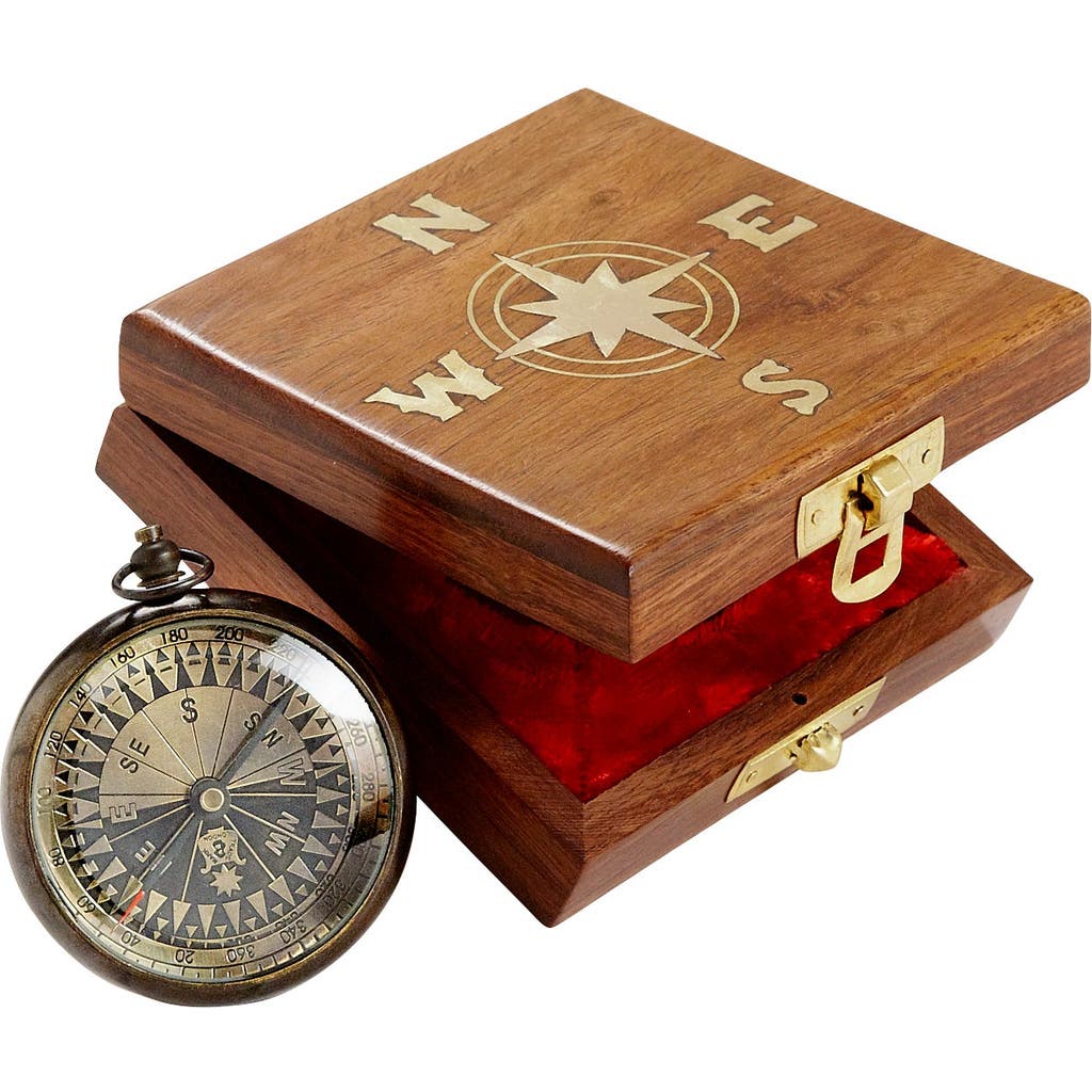 Ten Thousand Villages True North Compass In Brown