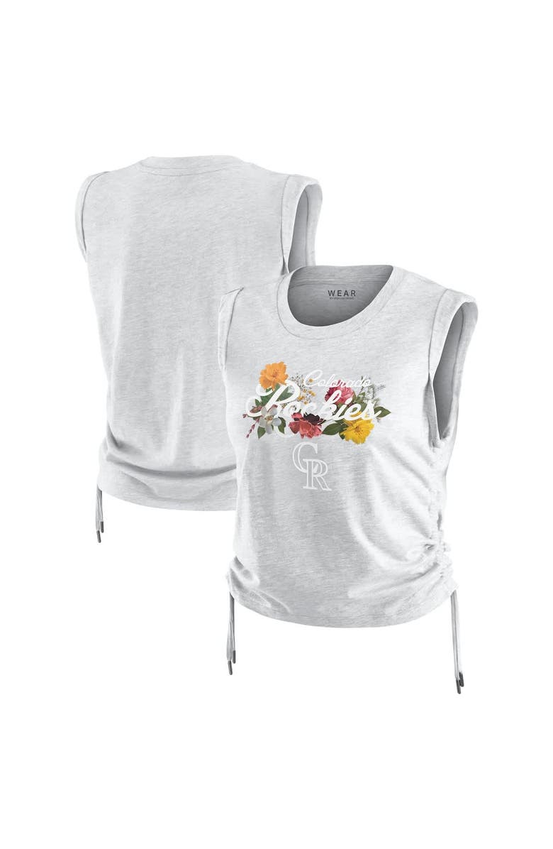 WEAR by Erin Andrews Women's WEAR by Erin Andrews Heather Gray Colorado Rockies Cinched Tank Top, Alternate, color, Heather Gray
