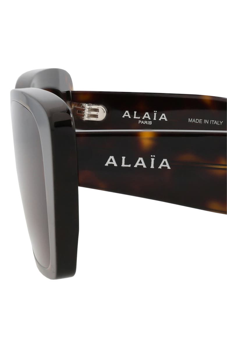 Alaïa 57mm Rectangular Sunglasses, Alternate, color, Havana Havana Brown