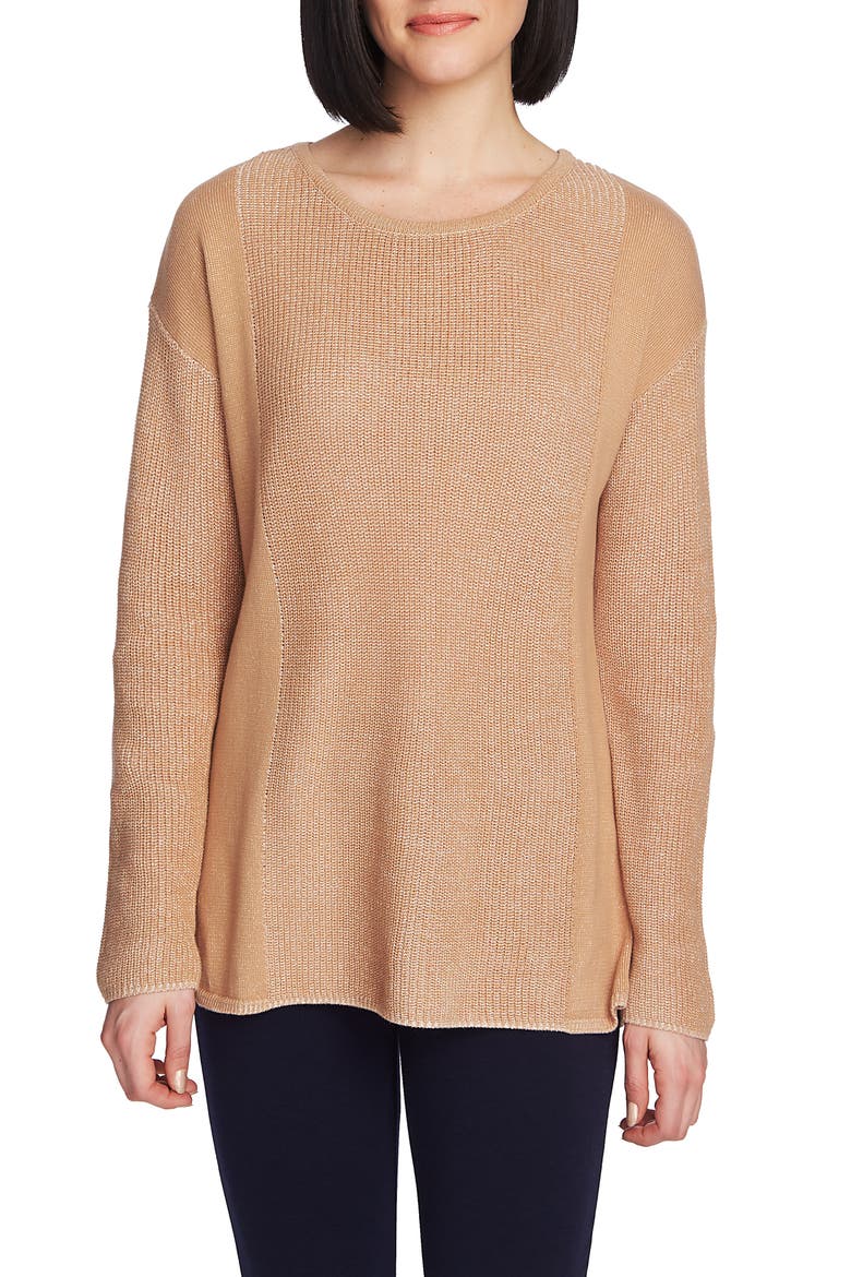 Mixed Gauge Pullover Sweater, Main, color, LIGHT FRENCH TRUF