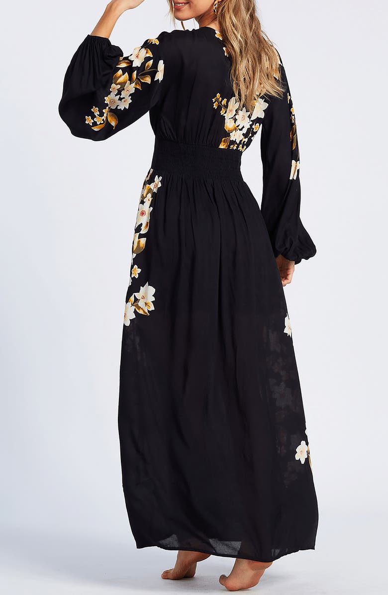 Billabong Night Bloom Floral Long Sleeve Maxi Dress, Alternate, color,