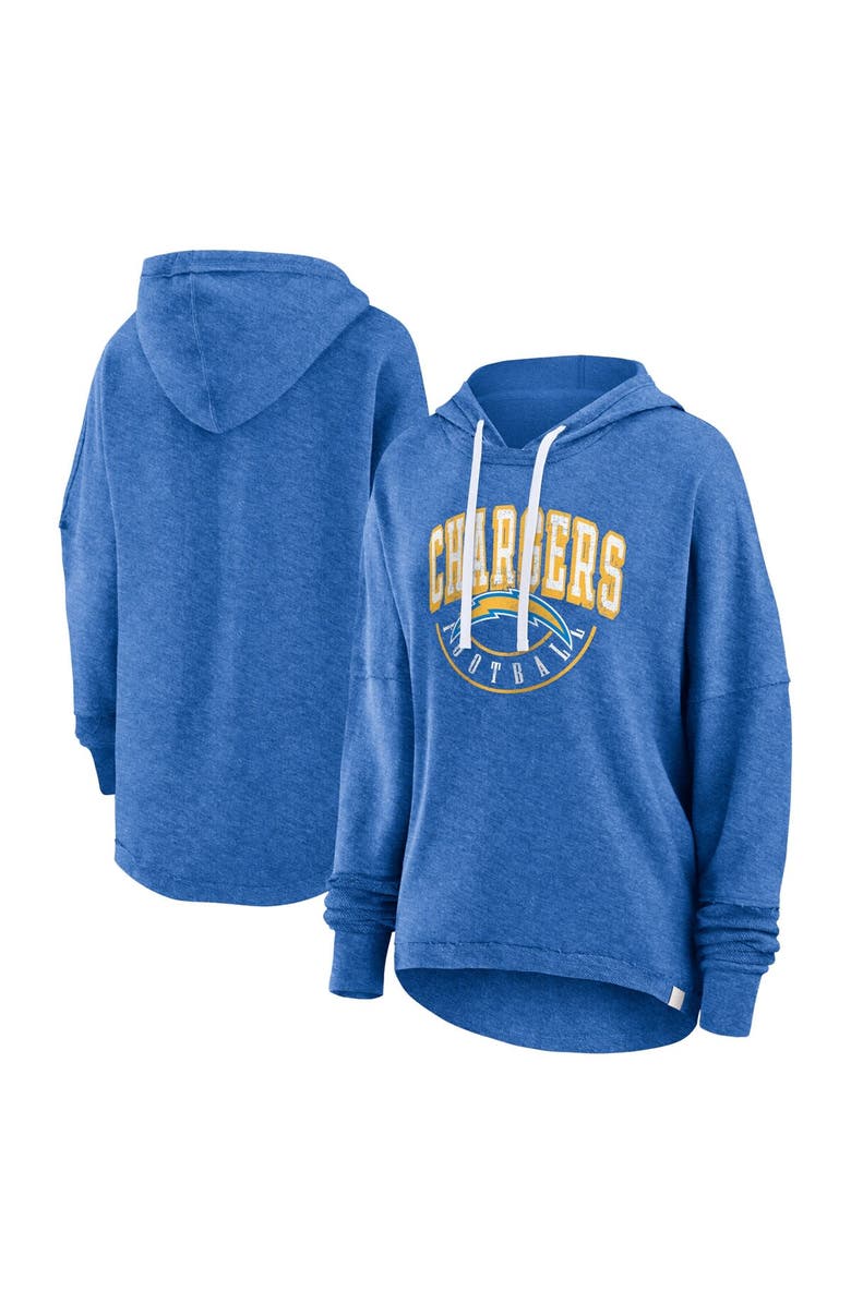 FANATICS Women's Fanatics Branded Powder Blue Los Angeles Chargers Lightewight Modest Crop Lounge Helmet Arch Pullover Hoodie, Alternate, color, 
