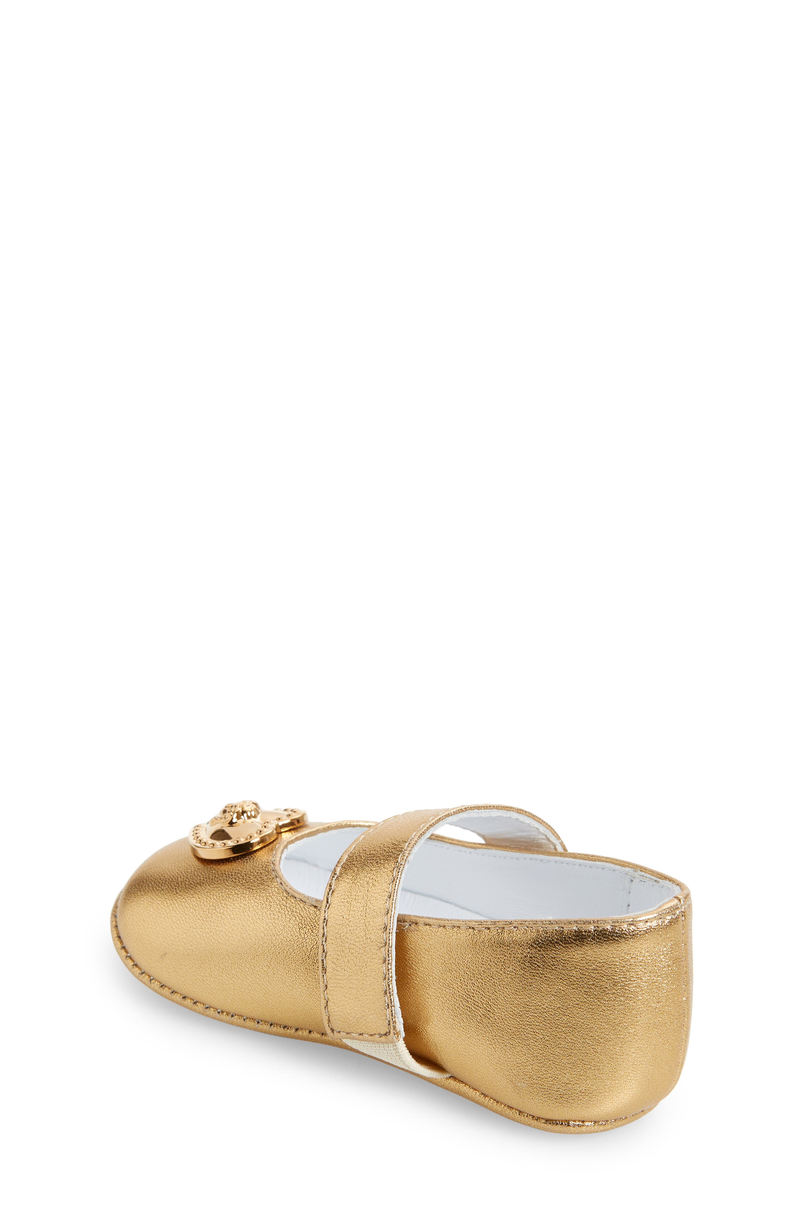 Versace Heart Medusa Mary Jane Ballet Crib Shoe, Alternate, color, 