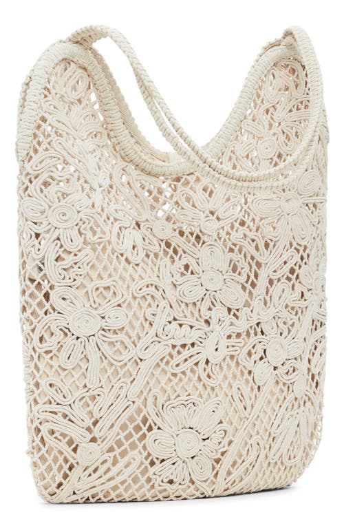 Desigual Medium Crochet & Soutache Shoulder Bag In Light Beige