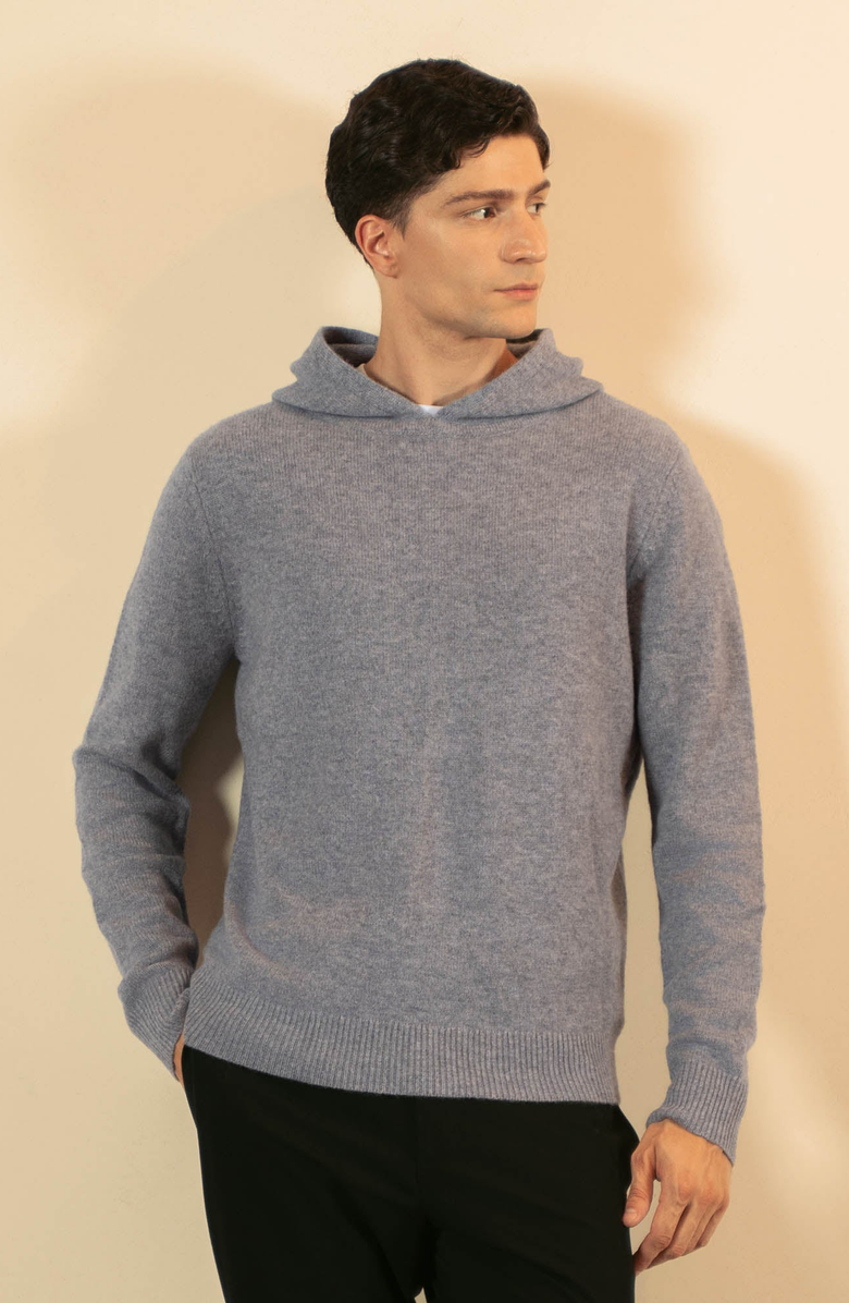 Italic Jasper Cashmere Hoodie, Alternate, color, Heather Gray