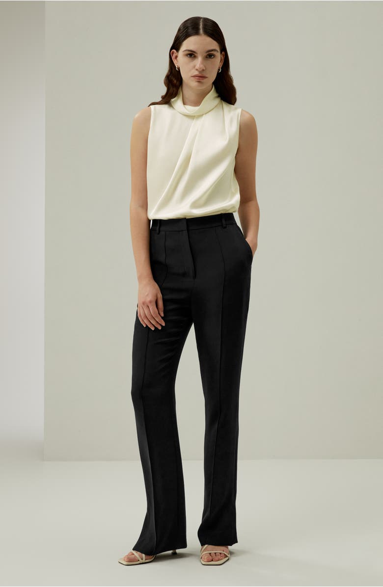 Lilysilk Asymmetrical Sleeveless Cowl Neck Top, Alternate, color, Lily White