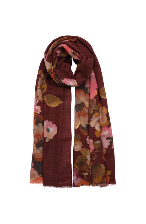 Echo Painted Floral Wrap In Red