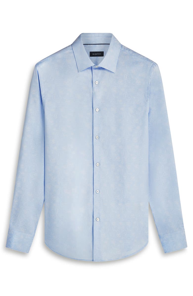 Bugatchi Julian Shaped Fit Print Button-Up Shirt, Alternate, color, Air-Blue