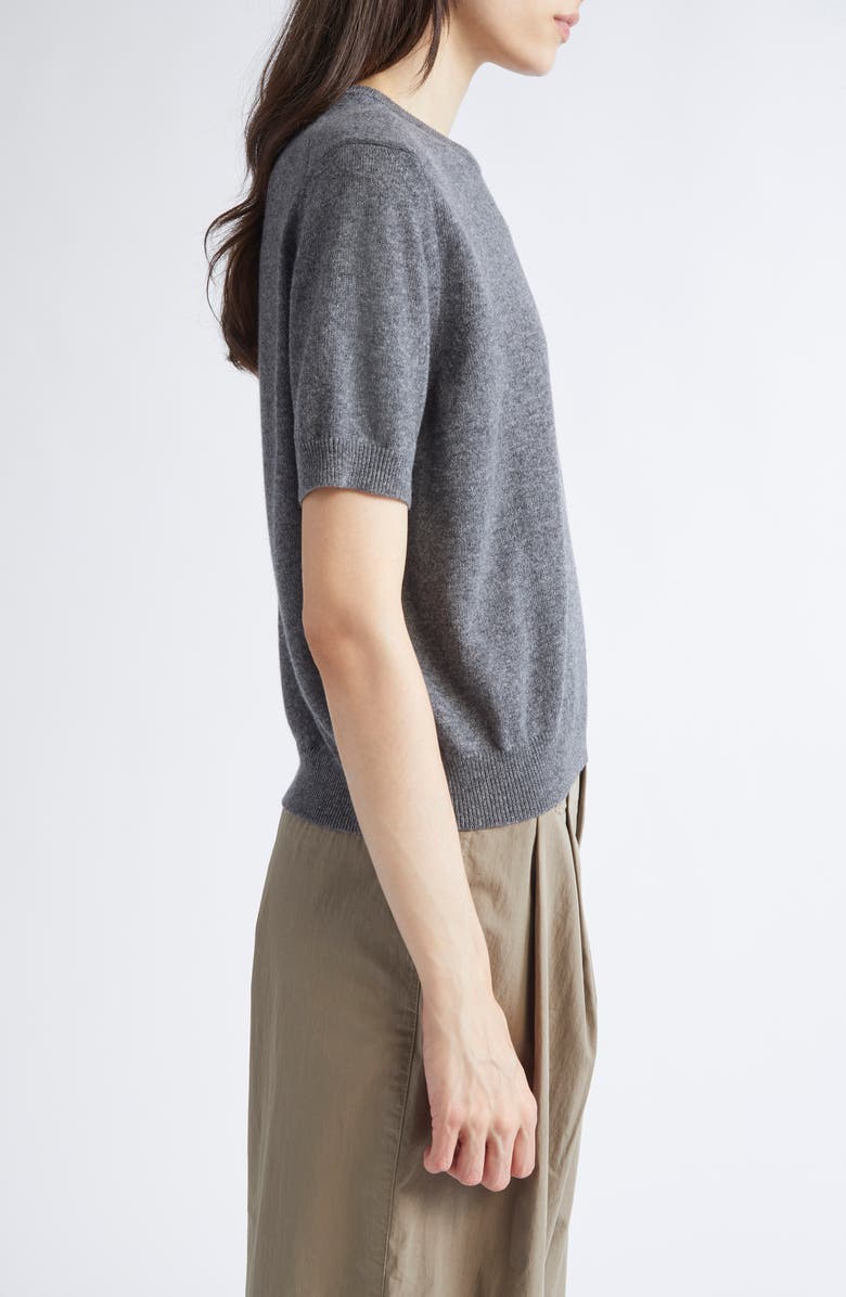 NACKIYÈ Short Sleeve Cashmere Sweater, Alternate, color, Gris