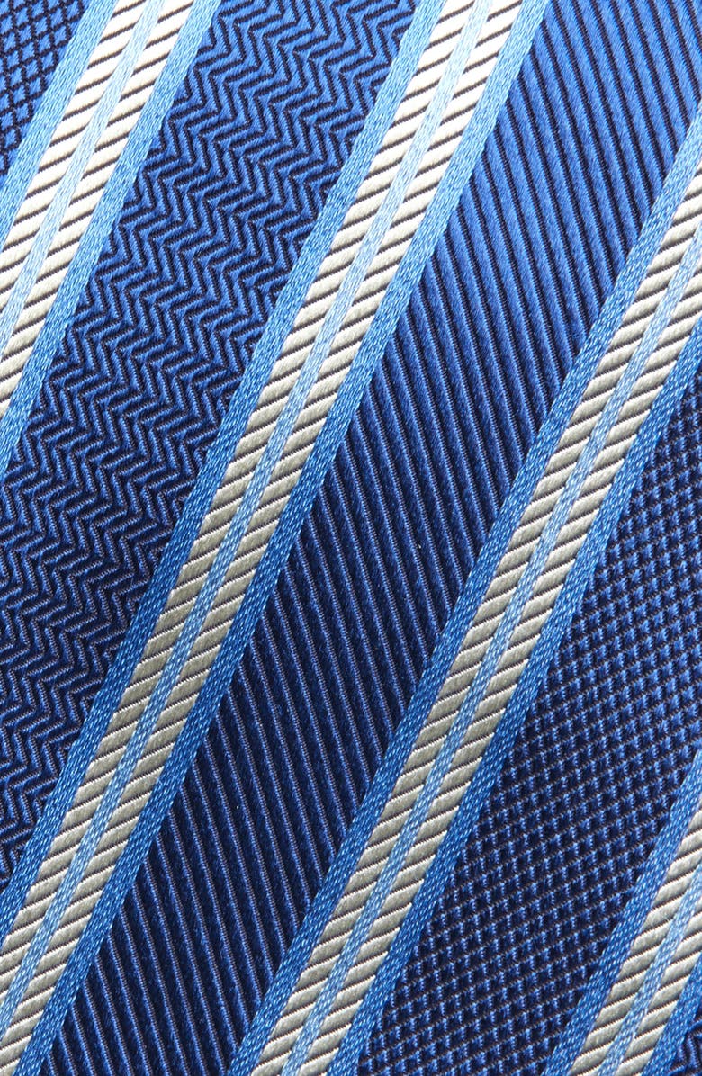 David Donahue Stripe Silk Tie, Alternate, color, Navy