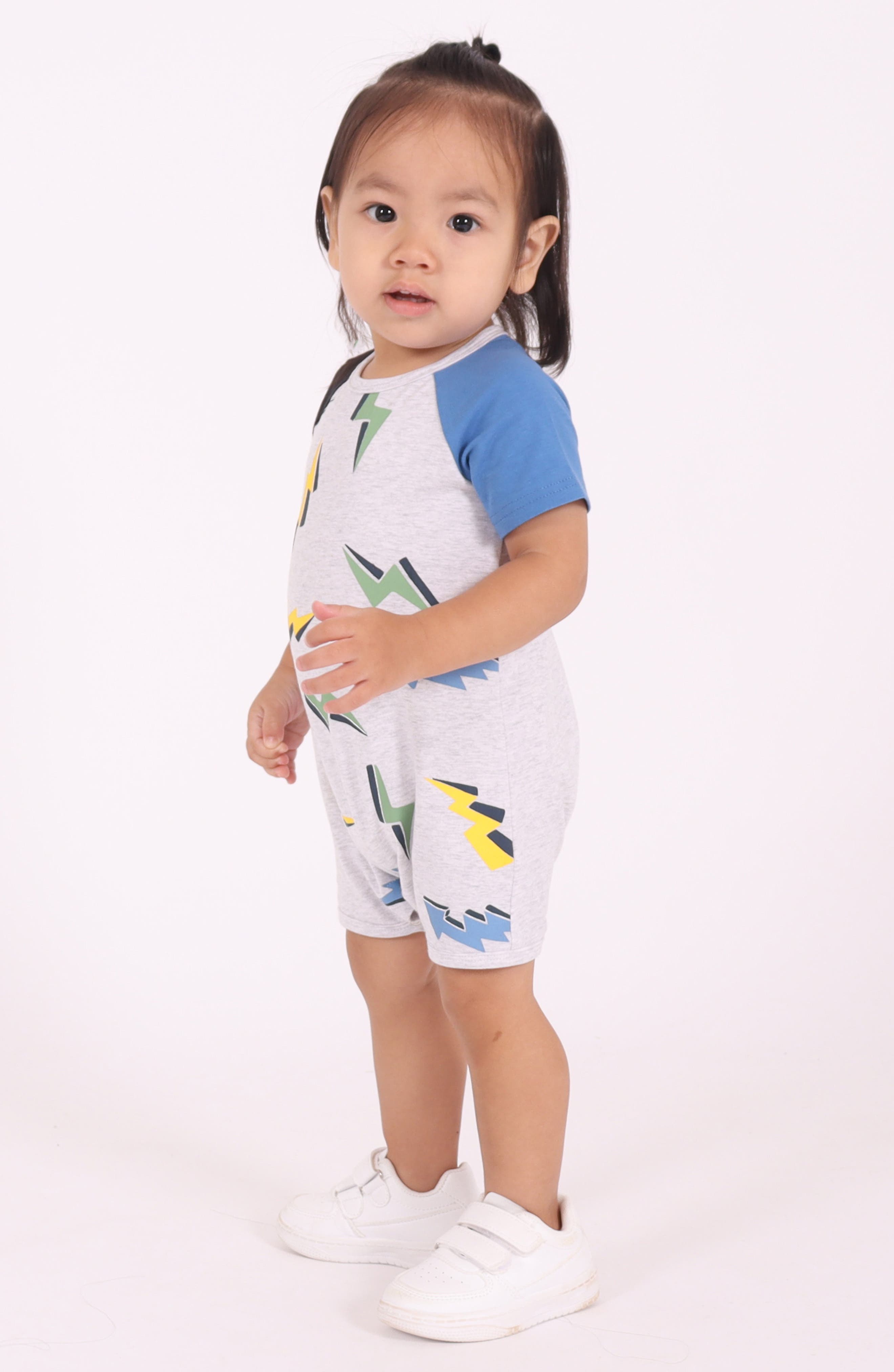 dot australia Lightning Print Raglan Sleeve Romper (Men) | Nordstromrack