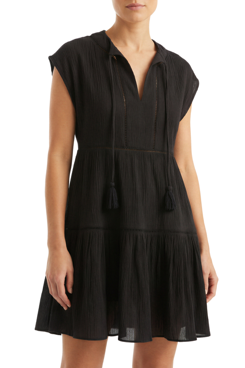 Gari Cotton Cover-up Cap Sleeve Dress