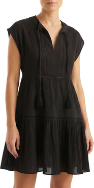 Change of Scenery Gari Cotton Cover-up Cap Sleeve Dress