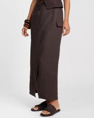 Onia Linen Utility Wrap Maxi Skirt