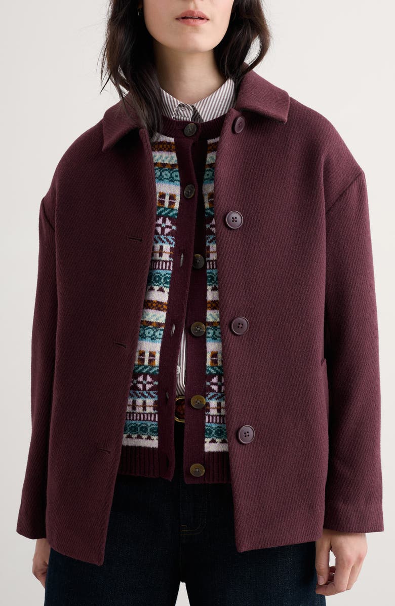 Seasalt Cornwall Beamwind Cocoon Coat, Main, color, Dark Hellebore