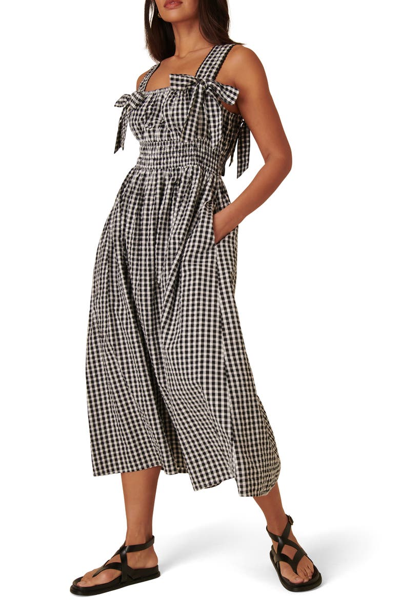 Nobody's Child Dallas Gingham Organic Cotton Midi Sundress, Alternate, color,