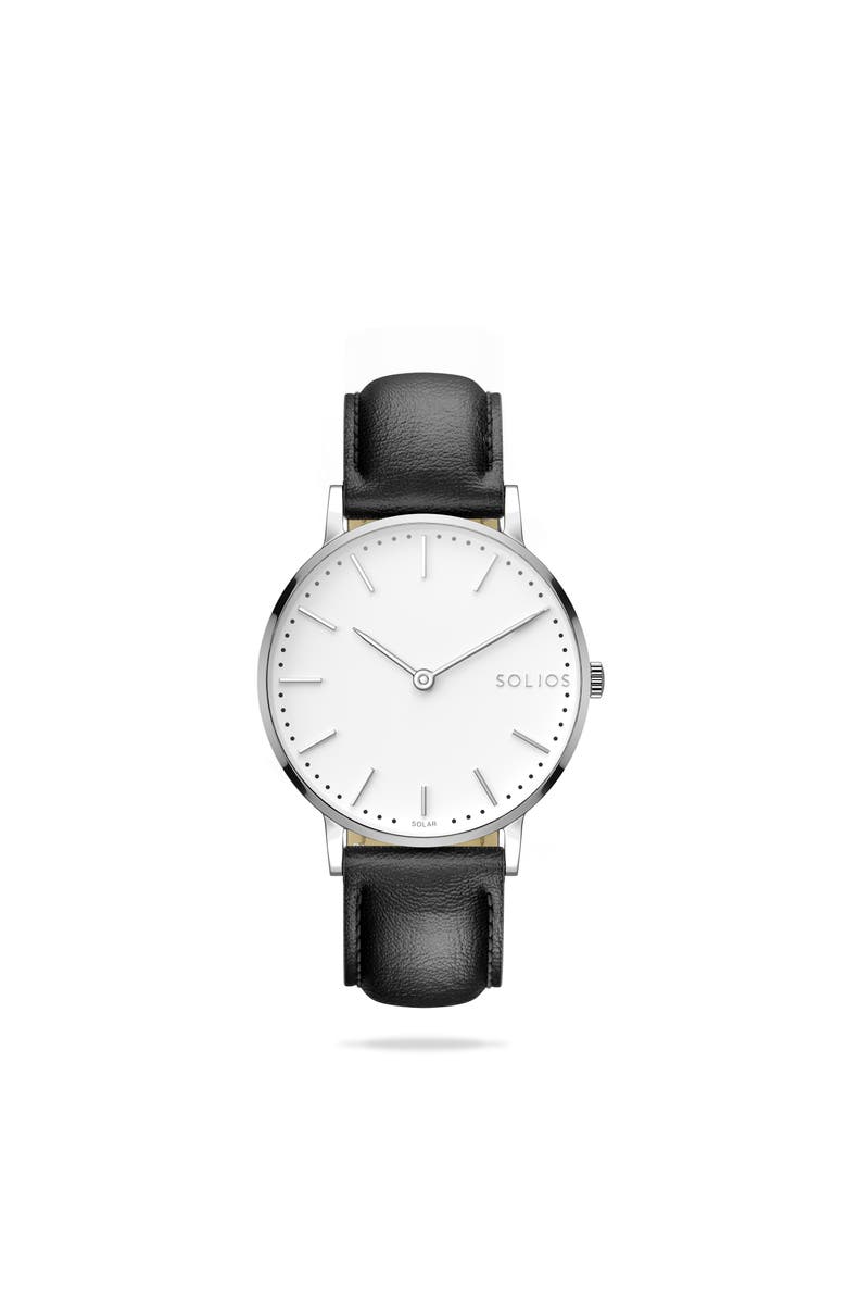 Solios Watches The Solar Classic | White Dial - Silver Case, Main, color, 