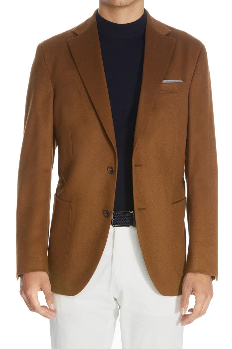 Delta Unstructured Cashmere Sport Coat, Main, color, MID BROWN