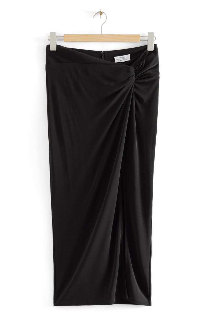 & Other Stories Twisted Skirt, Main, color, Black