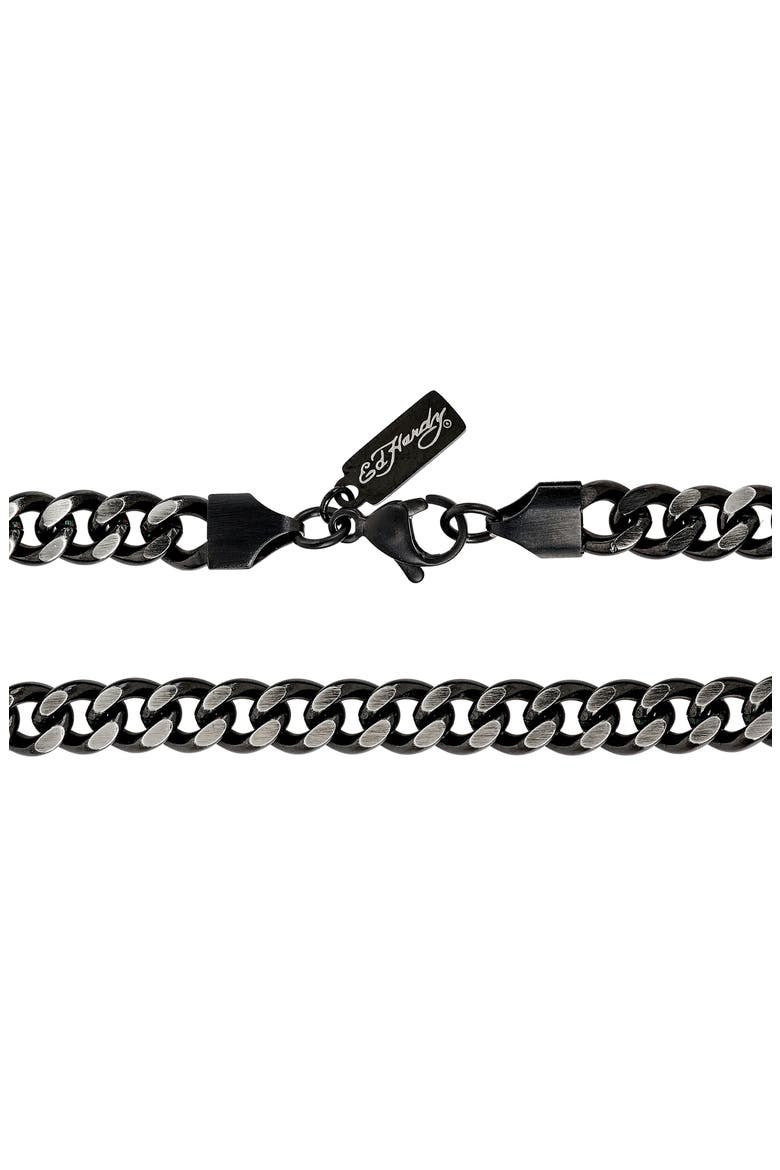 Men's Curb Chain Bracelet, Alternate, color, BLACK