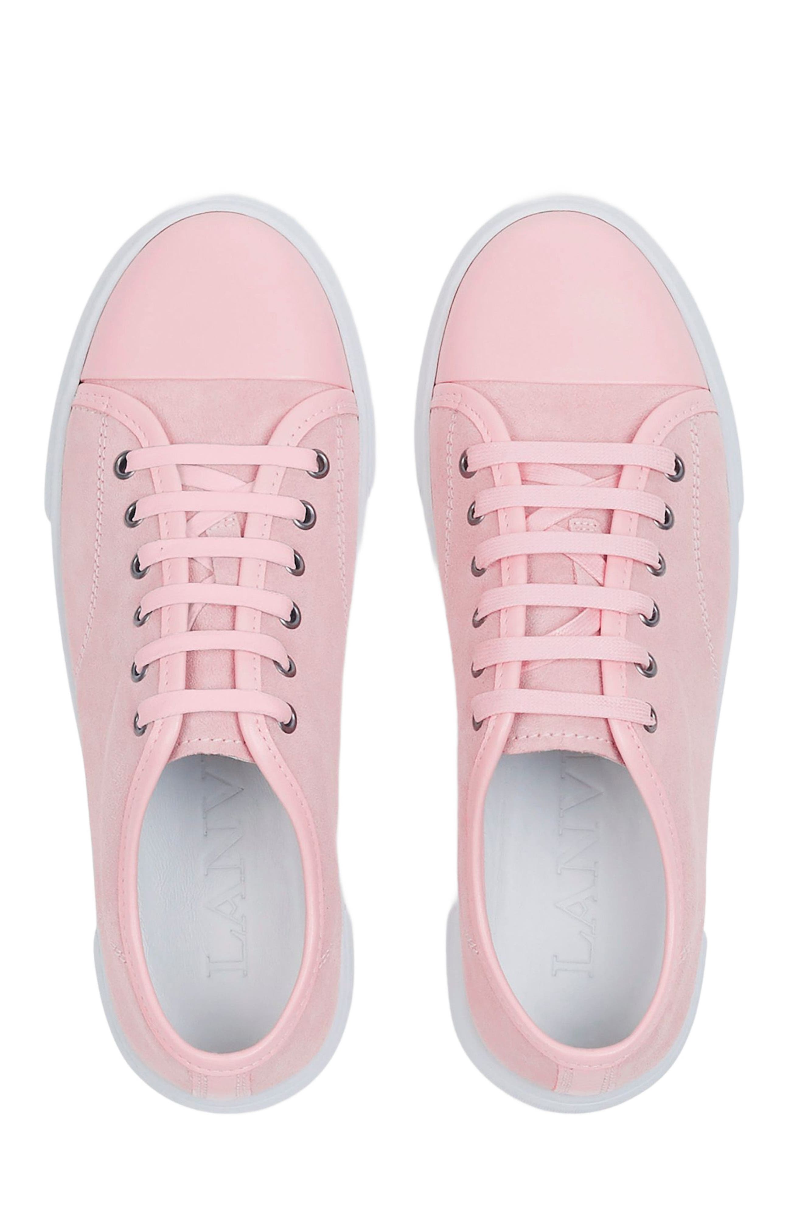 Lanvin DBB1 LEATHER AND SUEDE SNEAKERS, Alternate, color, Pale Pink