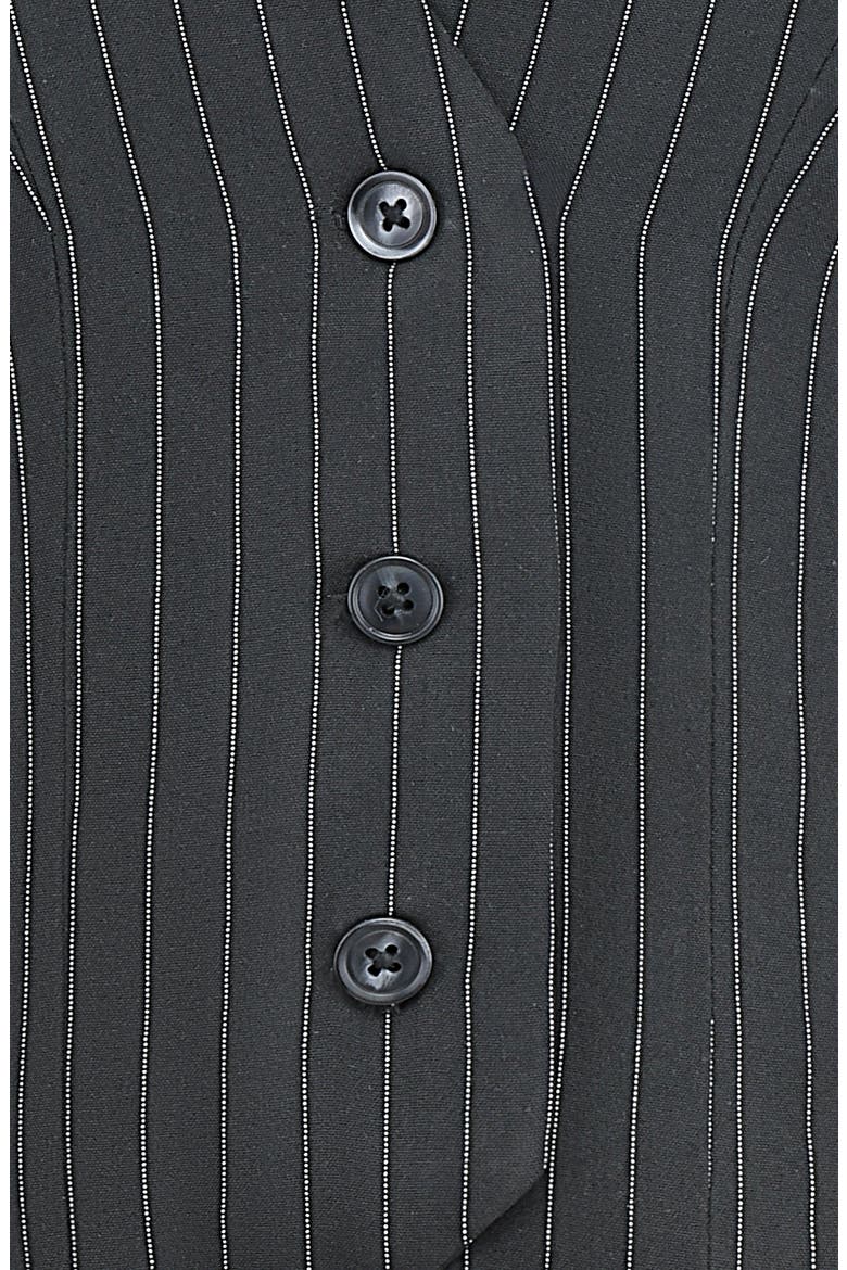 Pinstripe Waistcoat, Alternate, color, BLACK