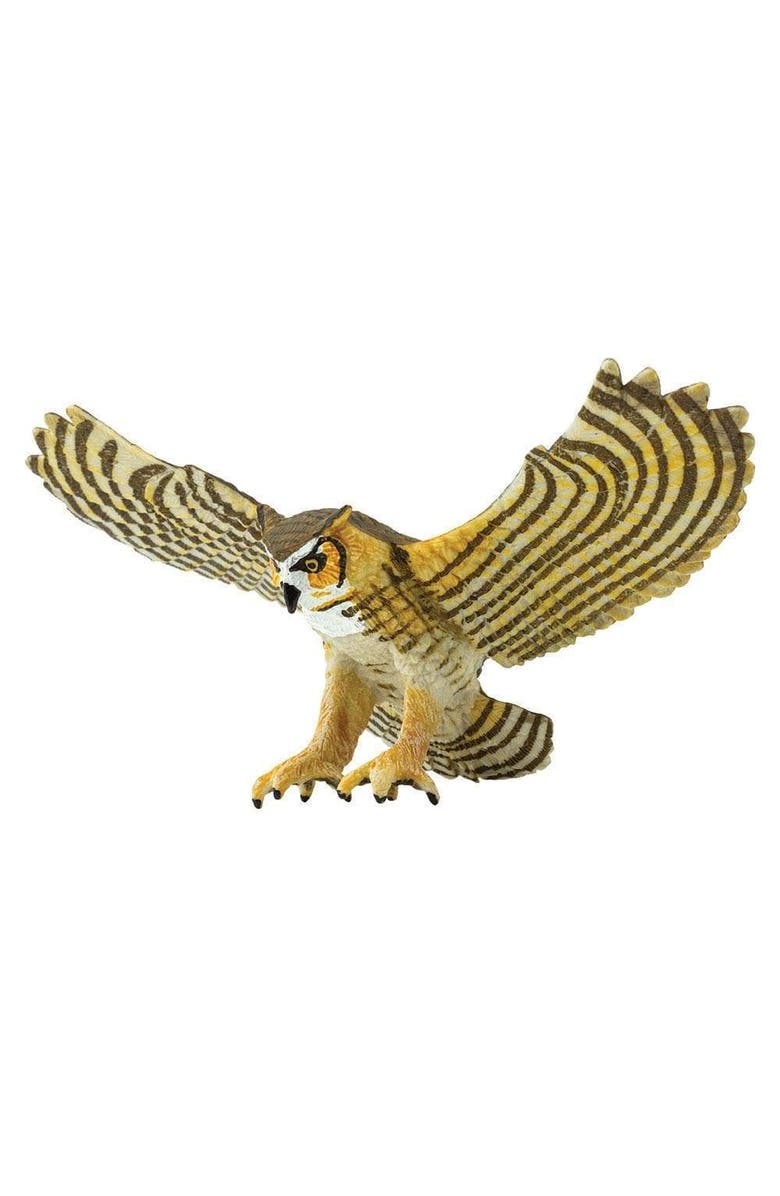 Safari Ltd. Great Horned Owl Kids Toy Figure, Alternate, color, NO COLOR